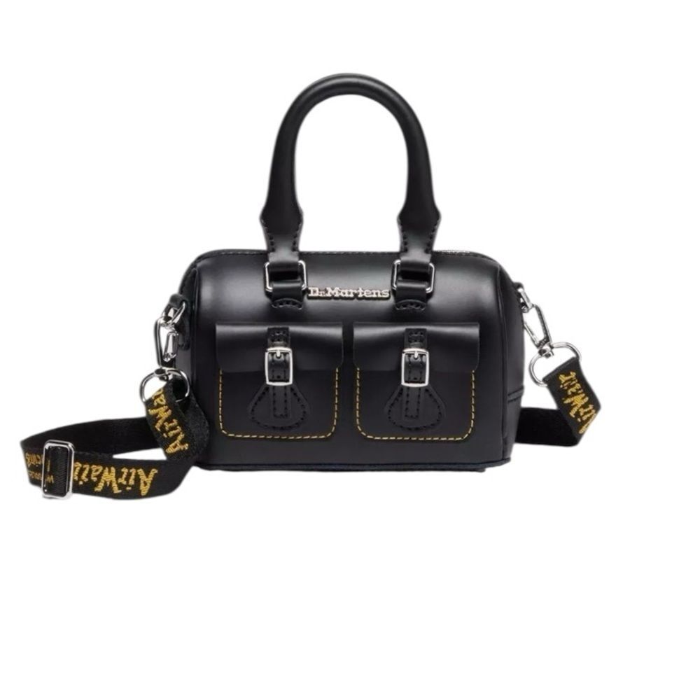 Dr. Martens Black Leather Mini Handbag with Buckle Accents Crossbody Cargo NWT